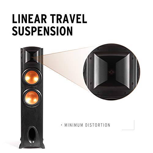 Klipsch Synergy Black Label F-300 Floorstanding Speaker with Proprietary Horn Technology, Dual 8” High-Output Woofers, with Room-Filling Sound in Black