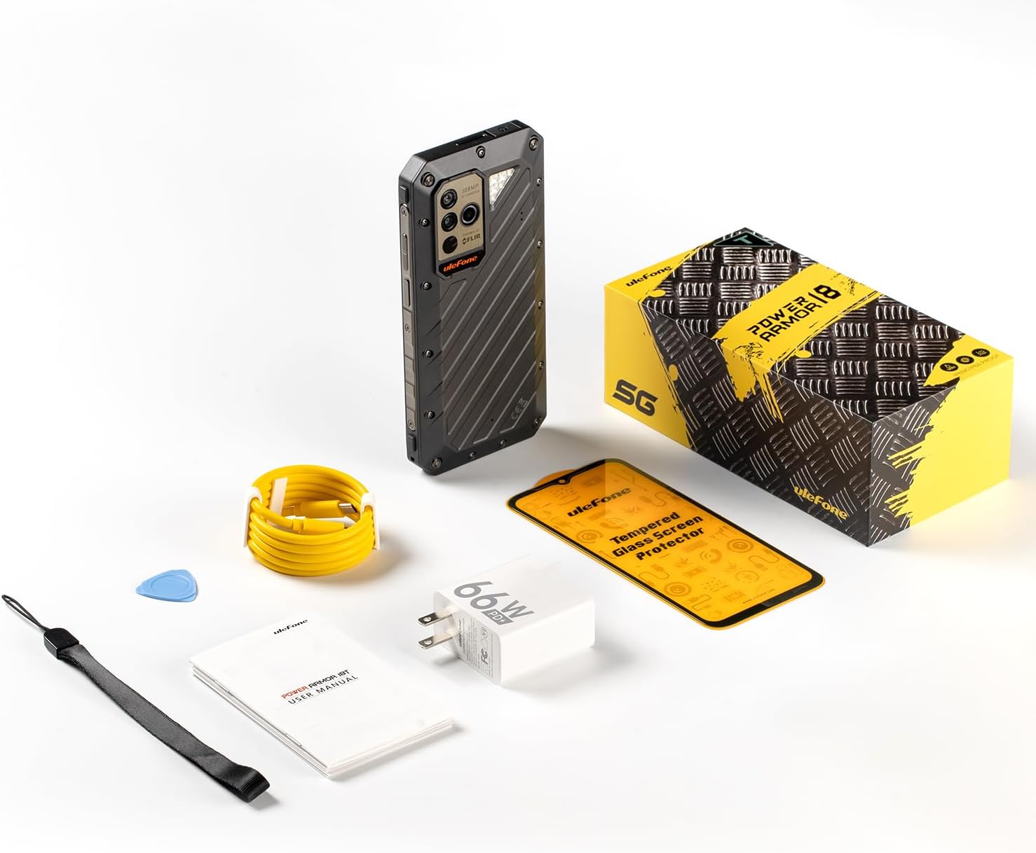 Ulefone Power Armor 18 Ultra 5G Rugged Phones, 24GB(12+12)+512GB MTK Dimensity 7050, 108MP Camera, 9600mAh, 120Hz Display, Android 13, 66W Quick Charge, uSmart Expanded-Connector