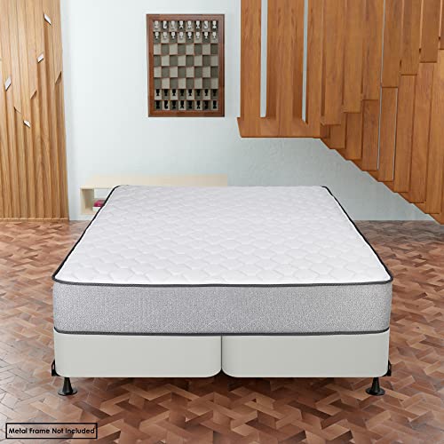 Split Wood Traditional Box Spring/Foundation for Mattress, Queen, White
