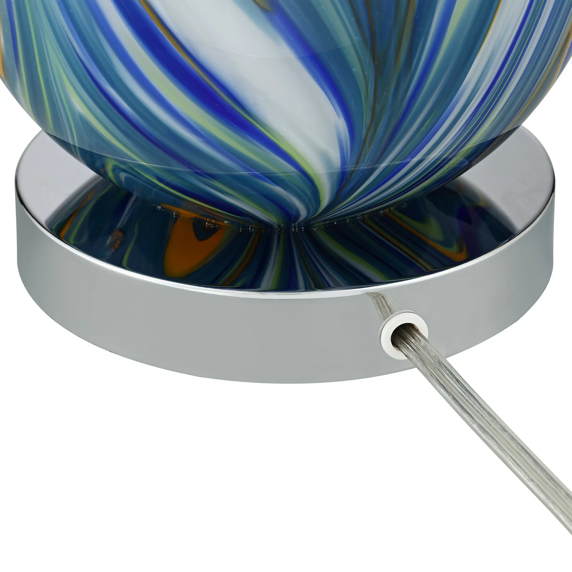 Possini Euro Design Pablo 27" Tall Modern Coastal Table Lamps Set of 2 Blue Art Glass Living Room Bedroom (Colors May Vary)
