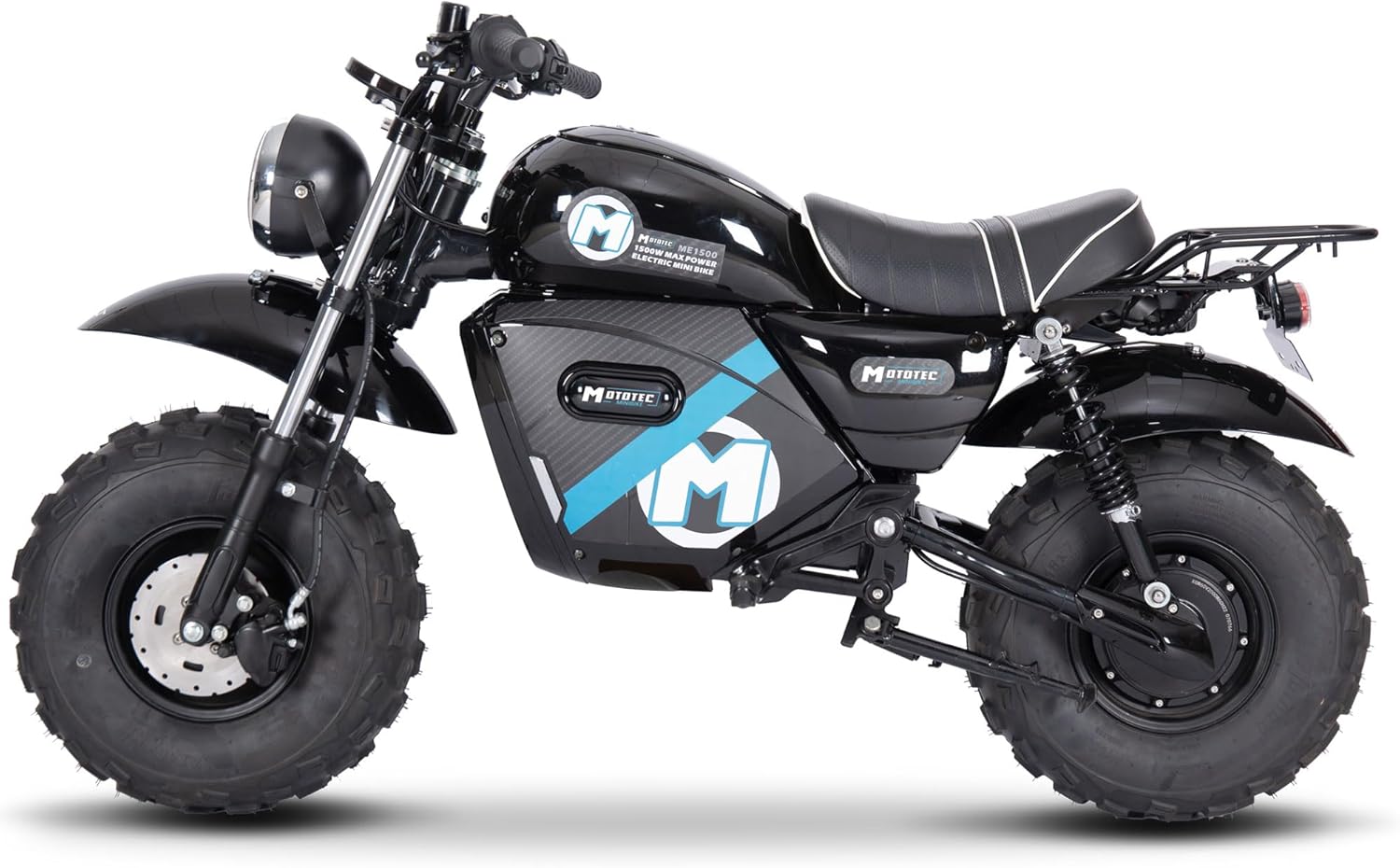 MotoTec 60v 1500w Electric Powered Mini Bike Lithium Black