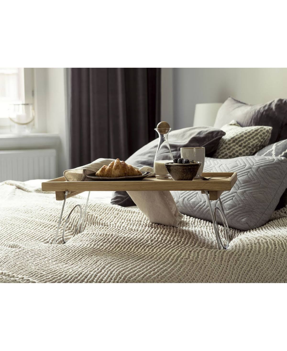 Sagaform Oak Bed Tray with Folding Legs
