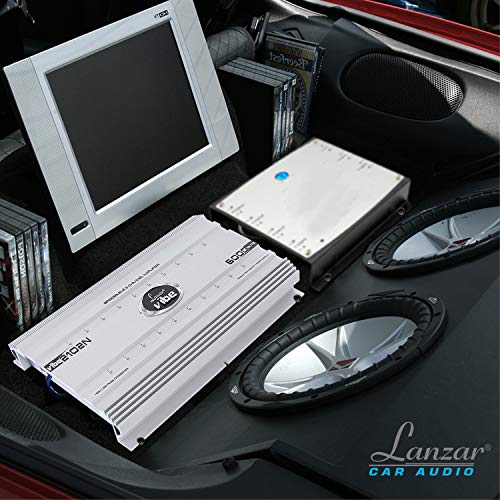 Lanzar 2 Channel Car Stereo Amplifier - 6,000 Watt Dual Channel Bridgeable w/ Subwoofer Bass Control, High Power MOSFET, RCA Inputs, LED Indicators -VIBE2102N
