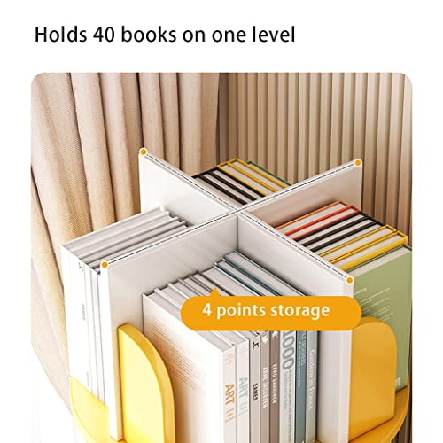 Revolving Bookshelf Rotating Bookcase 5-Shelf Multifunctional 360 Degree Rotating Bookcase for Bedroom Living Room and Home Office (Color : Grey, Size : 50 * 157cm)