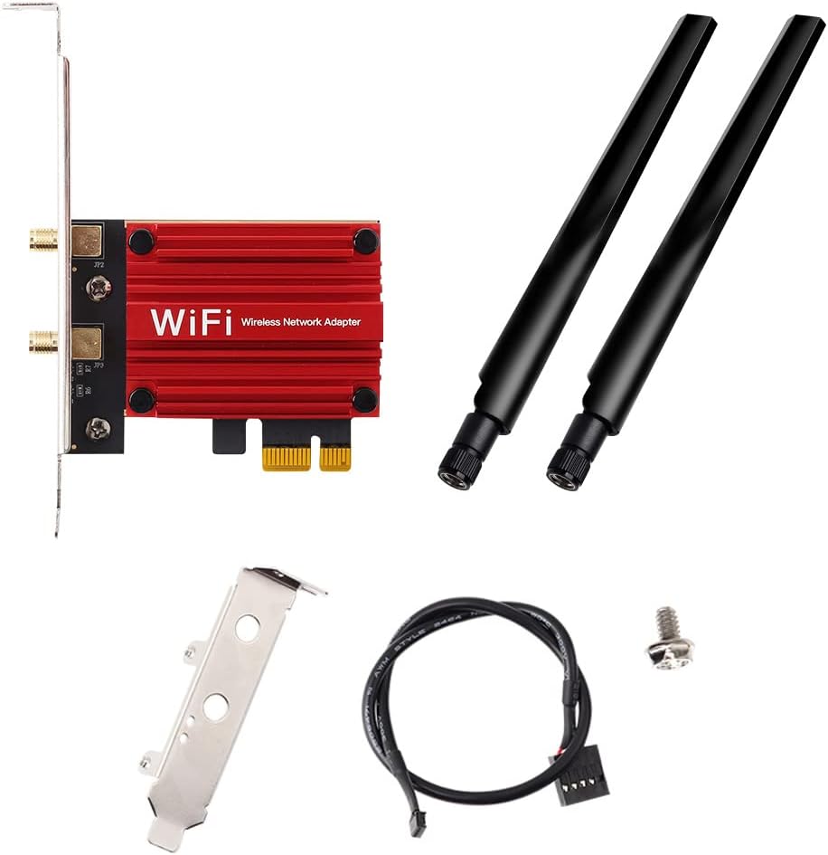 PCE-AXE3000 WiFi 6E PCI-E Gaming Card Tri-Band AX210 Desktop BT5.2 Wireless Adapter 5400Mbps WiFi 802.11AX 160MHZ AX210NGW PCIe Network Card Support PC Windows 10/11