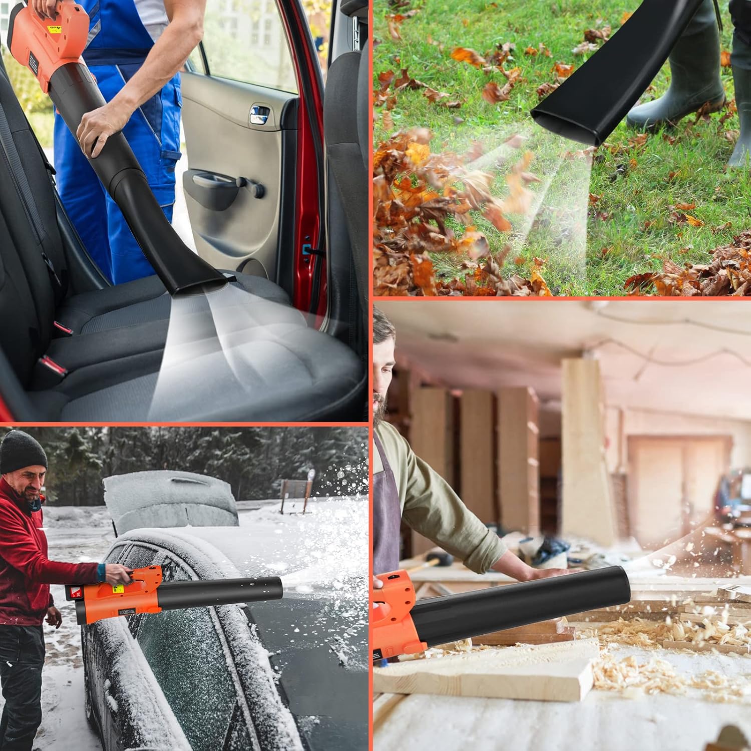 Leaf Blower, 460CFM 170MPH Leaf Blower Cordless with Battery and Charger, 6 Speeds Dial Electric Leaf Blower for Lawn Care, 21V 3.0AH Battery Powered Leaf Blower for Dust, Snow, Yard