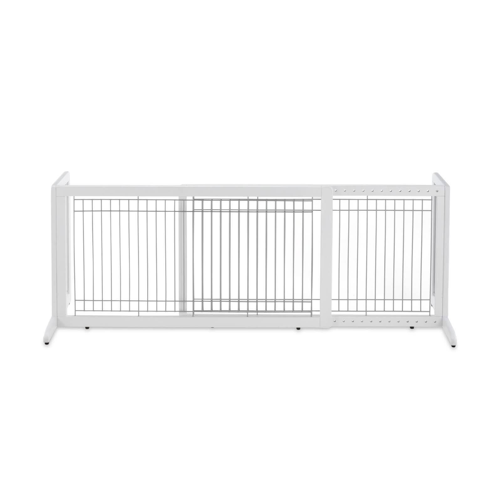Richell Freestanding Wood Adjustable Pet Gate White 71.3 x 20.1