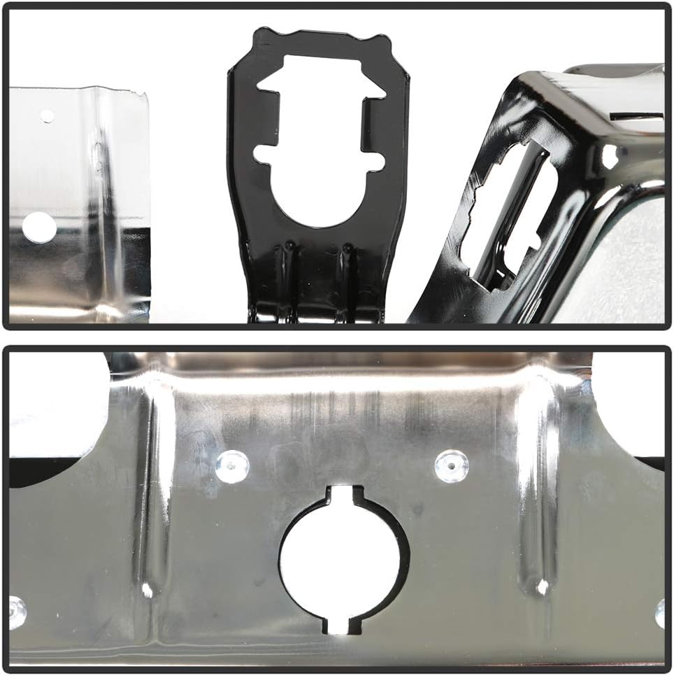 ACANII - For 2013-2018 Dodge Ram 2500 3500 w/o Sensor Holes Chrome Steel Rear Step Bumper Face Bar Assembly