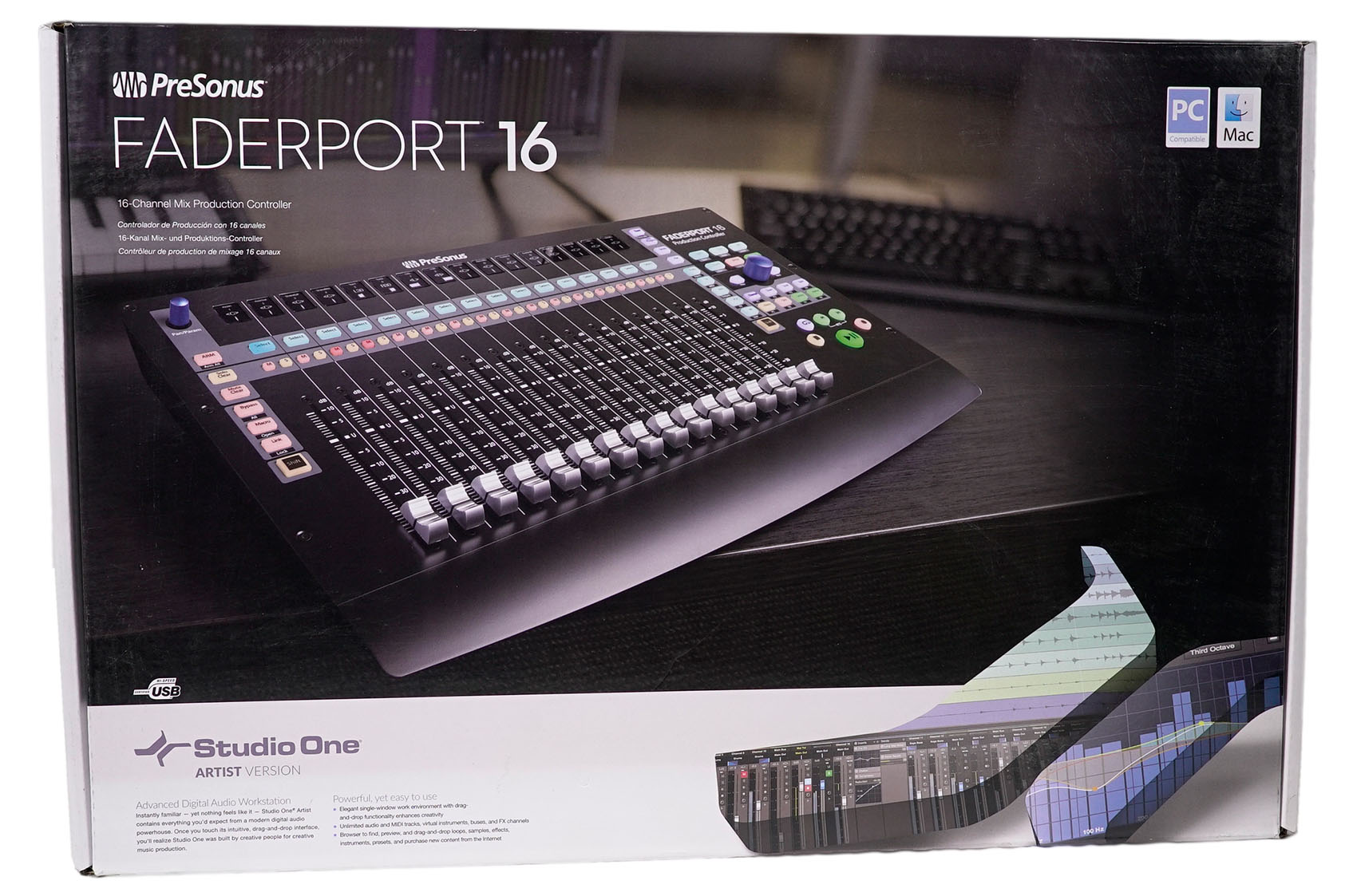 Presonus FADERPORT 16 USB 16-Ch DAW Controller+(2) Beyerdynamic Headphones+Mic