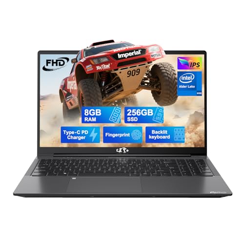 NIMO 15.6 IPS-FHD-Laptop, Intel Pentium 4 Cores N100 8GB RAM 128GB SSD Backlit Keyboard Fingerprint (Beat to i3-1115G4 Up to 3.4GHz) Computer for Student-Home WiFi 6 BT5.2 Win 11