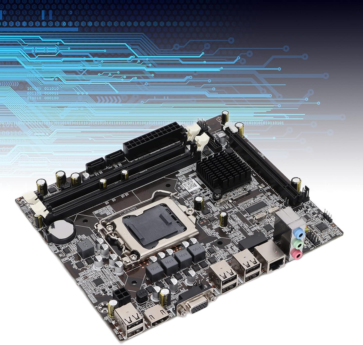 H55 Computer Motherboard, Desktop Mainboard Fit for I7 I5 I3 CPU, LGA 1156,DDR3,Single Dual Channel DDR3 1066/1333/1600, Integrated Graphics Card Sound Card Network Card,PCIE Graphics Slot,2xPCI
