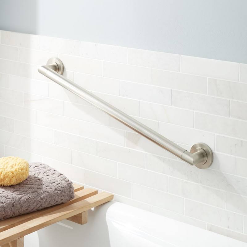 Signature Hardware 940886-18 Armand 18 inch Grab Bar - Nickel, Silver