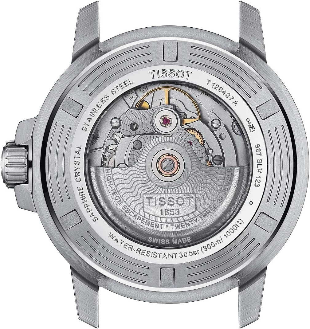 Tissot mens Seastar 1000 Powermatic 80 316L stainless steel case Swiss Automatic Watch, Grey, Stainless steel, 21 (T1204071108101)