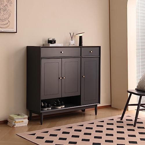 Shoe Organizer Solid Wood Shoe Cabinet Home Porch Large-capacity Locker Suitable for Living Room, Corridor, Balcony Shoe Cabinet Entryway Furniture(C,73cm)