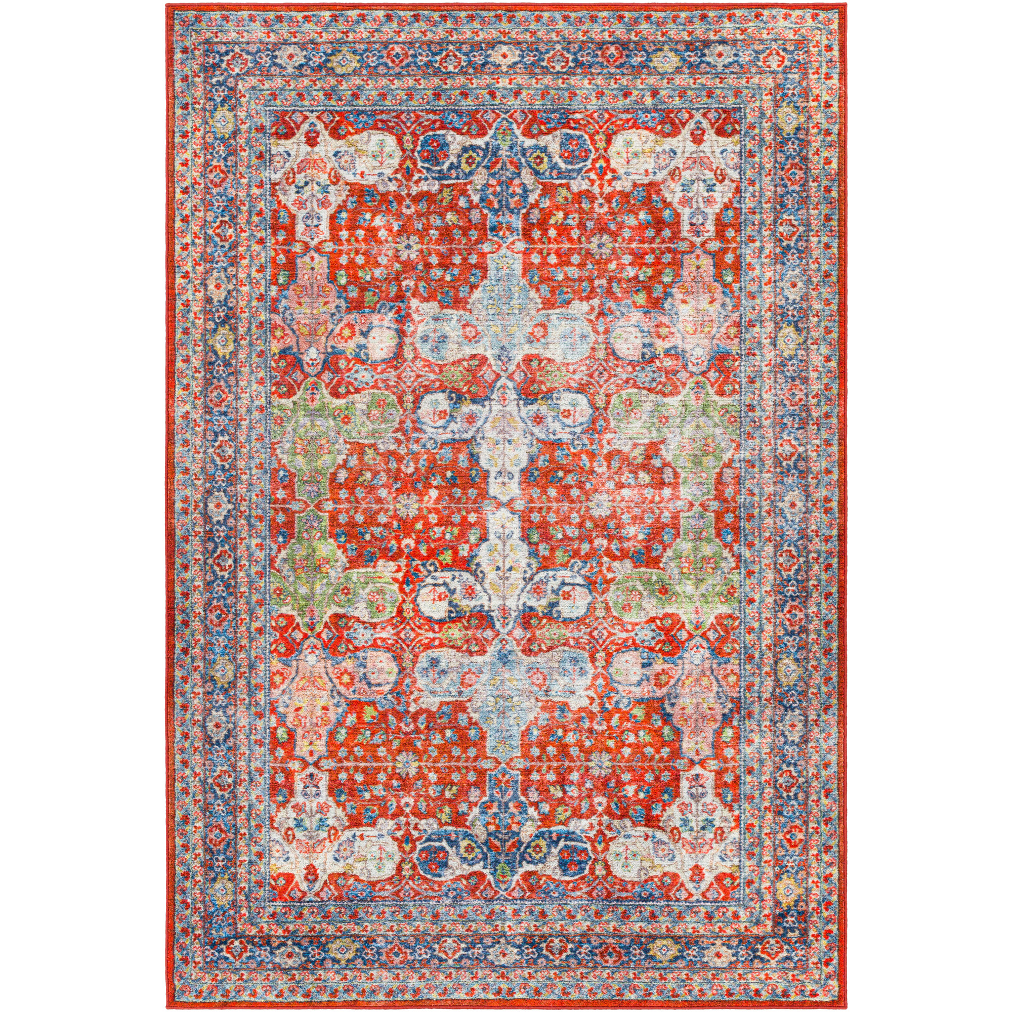Artistic Weavers Leicester Oriental Machine Washable Area Rug, Bright Red, 8'10" x 11'9"