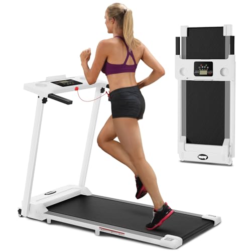 Portable Foldable Treadmills for Home, Small Folding Treadmill for Home Office with 300 LBS Capacity, Walking Running Exercise Electric Compact Treadmill with LED Display