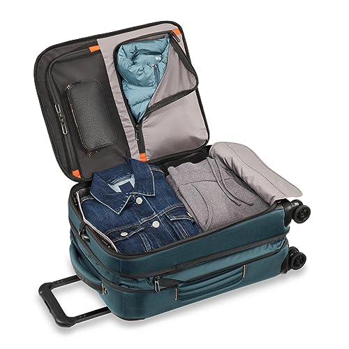 Briggs & Riley Domestic 22" Carry On Expandable Spinner - Luggage for Travel, Suitcases with Wheels, Softside Rolling Bag for Men & Women, Self-Repairing Zipper - ZDX Collection, Hunter