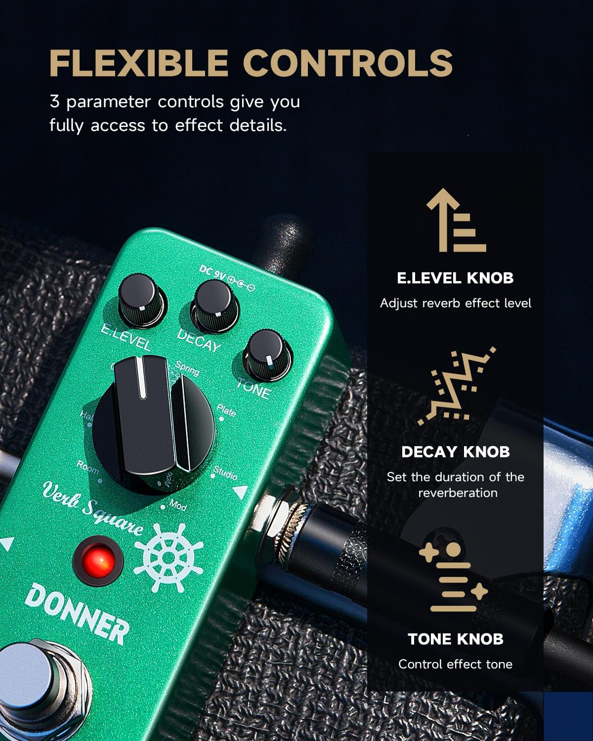 Donner HUSH-X Electric Guitar Kit-Reverb Guitar Pedal