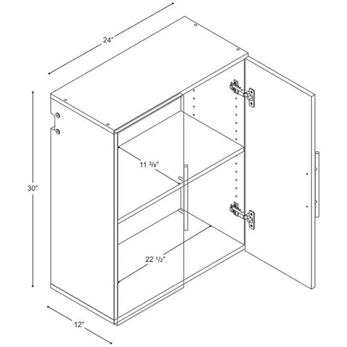 Prepac HangUps Upper Storage Cabinet - Elegant and Spacious Wall Cabinets to Maximize Your Storage, 36" Size, Classic White Finish