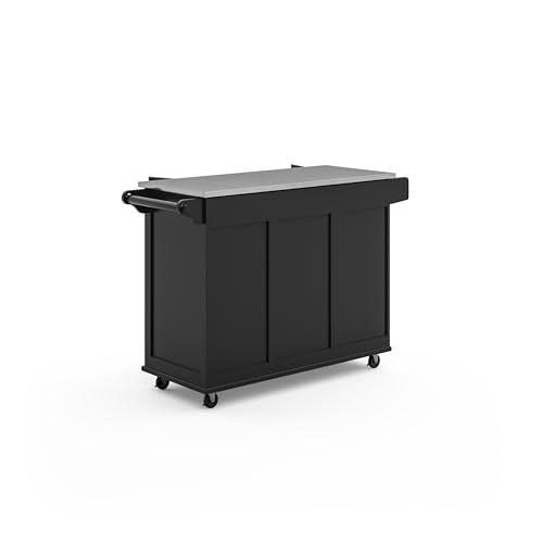 homestyles Mobile Kitchen Island Cart with Stainless Steel Top, Sage Green