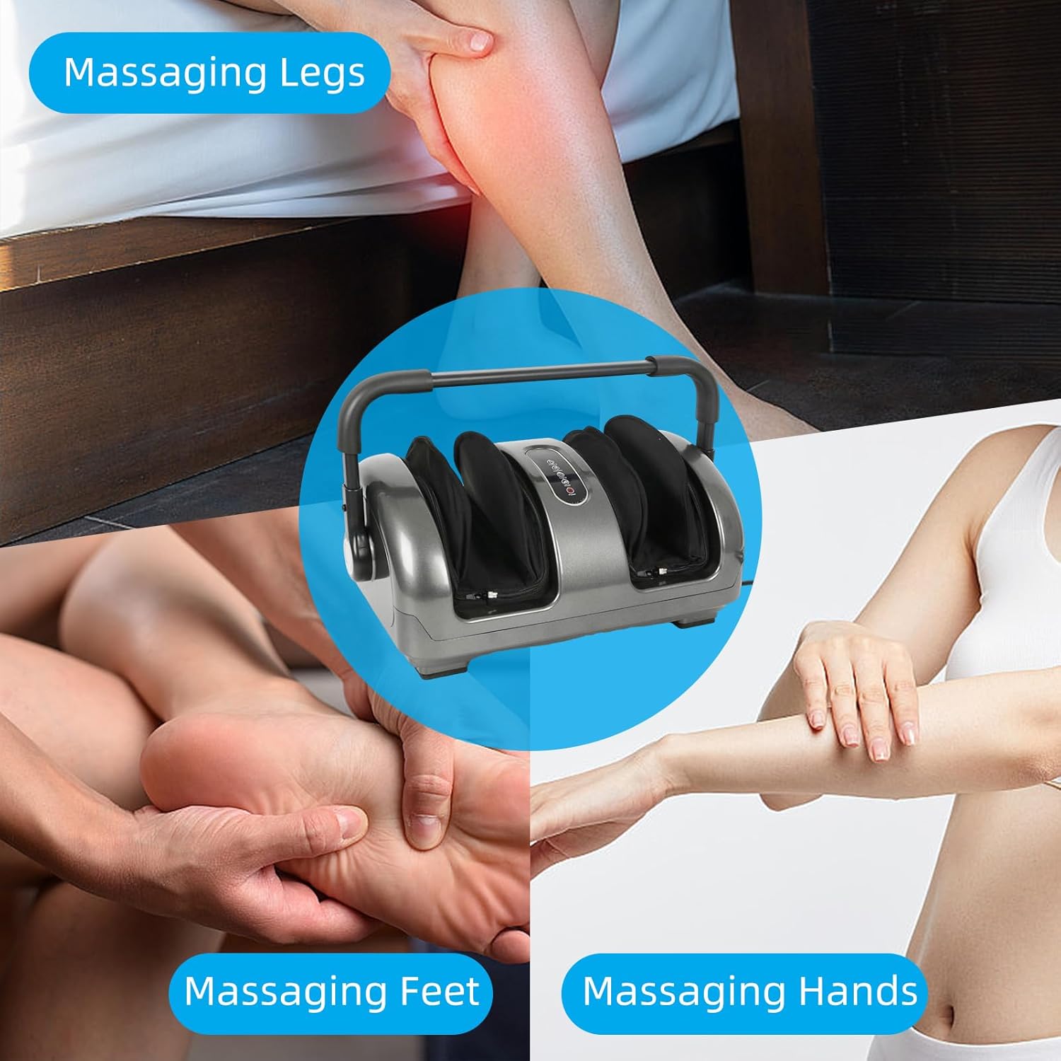 Shiatsu Foot Massager with Heat, Deep Tissue Massage Electric Massage for Feet Calf Arm Muscle Relax, Feet Massager for Circulation and Pain Relief