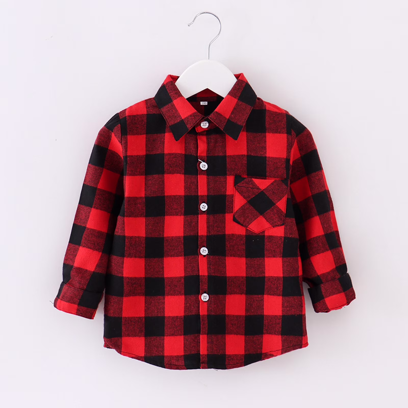 Boys Hoodies And Sweatshirts Autumn Winter Kids Flannel Jacket Plaid Long Sleeve Lapel Button Down Coat Tops Daily-Wear