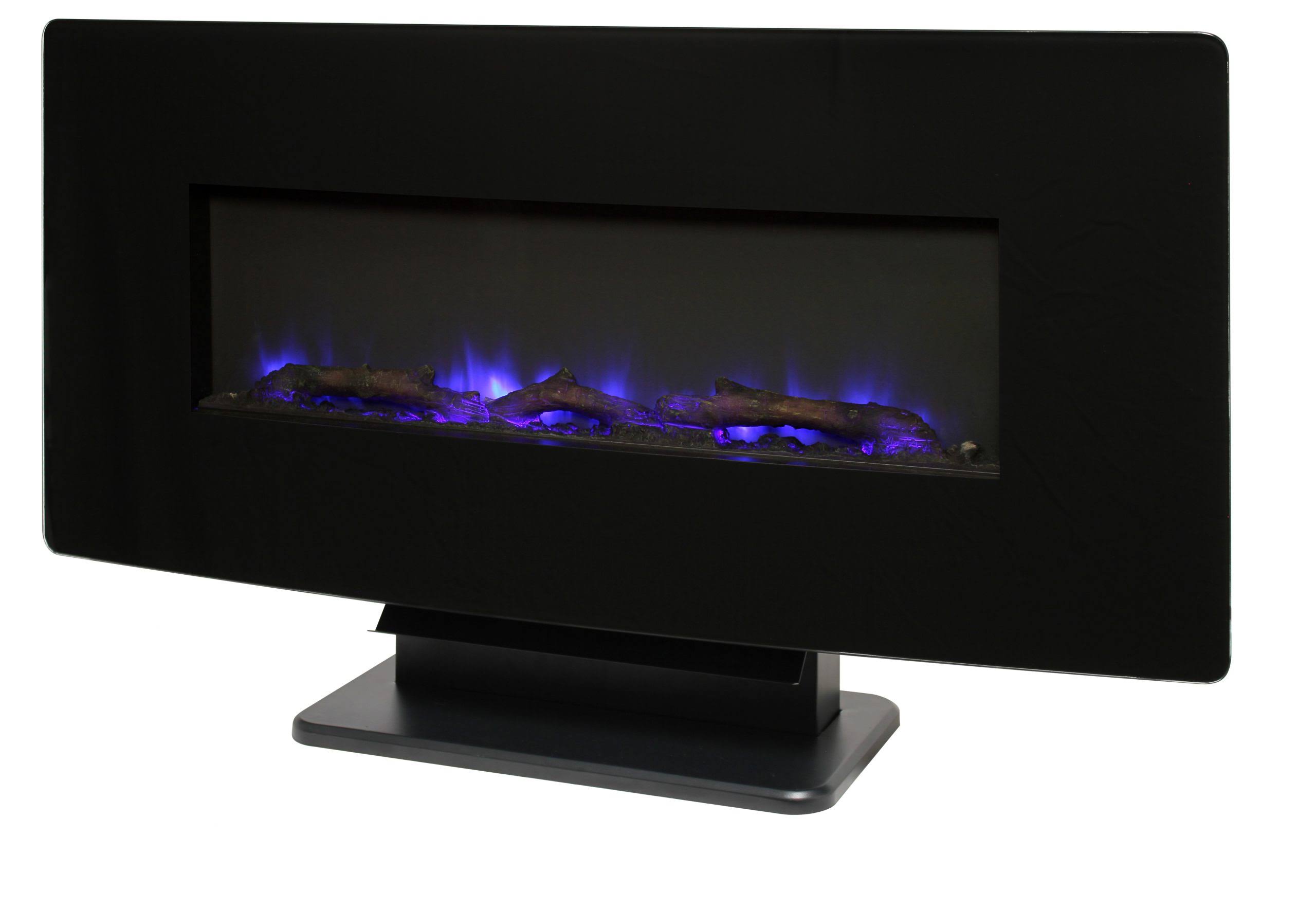 Muskoka 36 in. Curved Front Wall Mount Fireplace, Black Glass