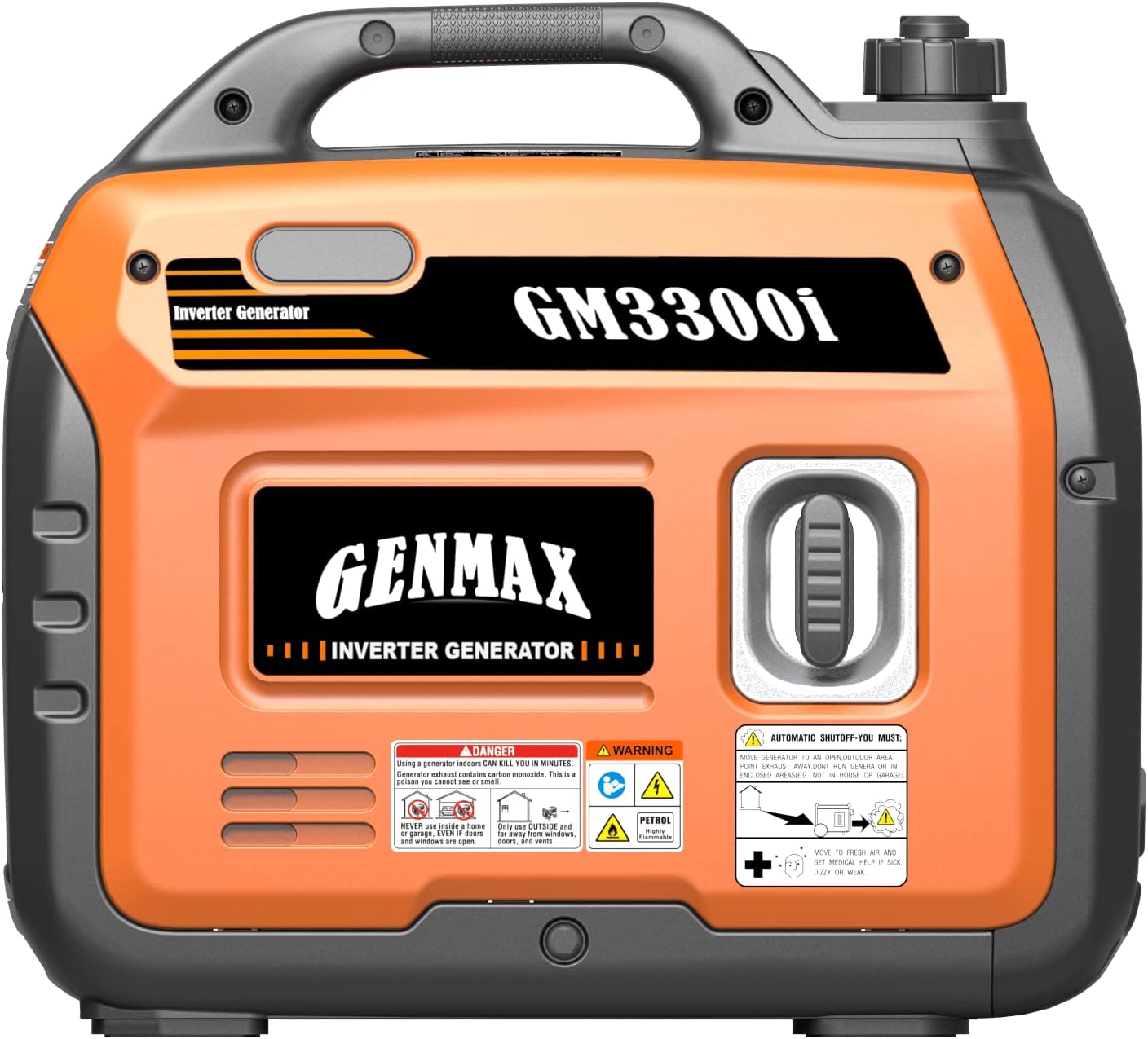 GENMAX Quiet Power Series Inverter Generator，Gas Powered, EPA Compliant, Eco-Mode Feature, Ultra Lightweight for Backup Home Use & Camping (GM5500i)