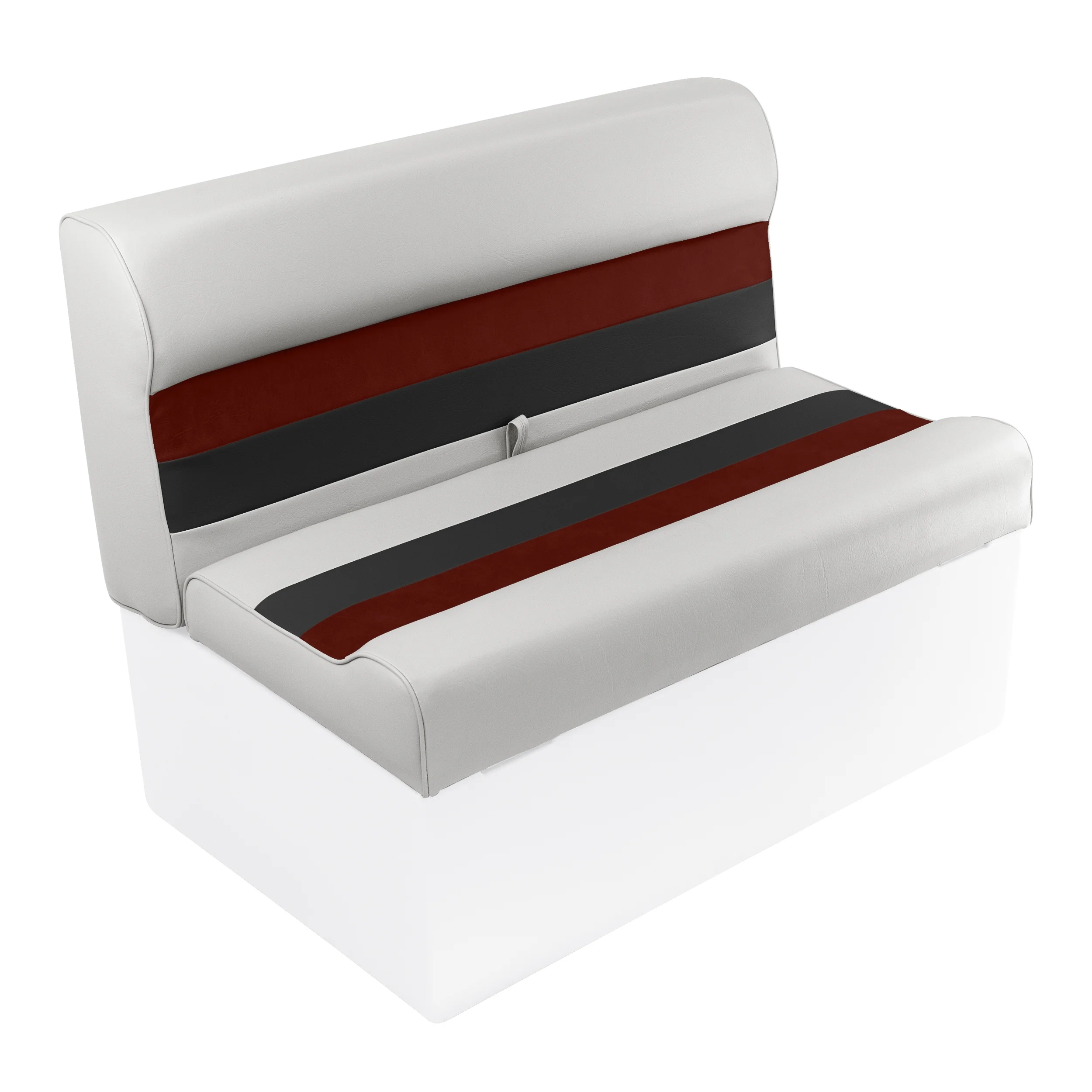 Wise 8WD100-1009 Deluxe Series Pontoon 37" Bench Seat and Backrest Cushion Set Only, Color: White/Red/Charcoal