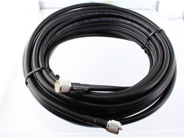 RG-8u-PL259-40ft RG8u HF UHF VHF Coax Antenna RF Cable with Silver Teflon UHF Connectors 40 Feet