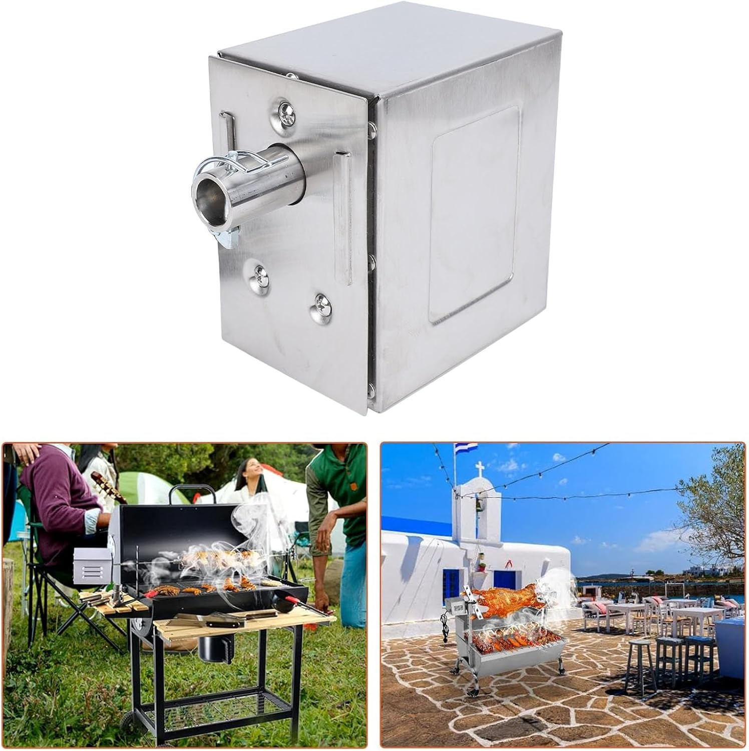 45W Electric Grill Rotisserie Motor, Stainless Steel Barbecue Replacement Motor for Pig Goat Chicken Rotisserie Roaster