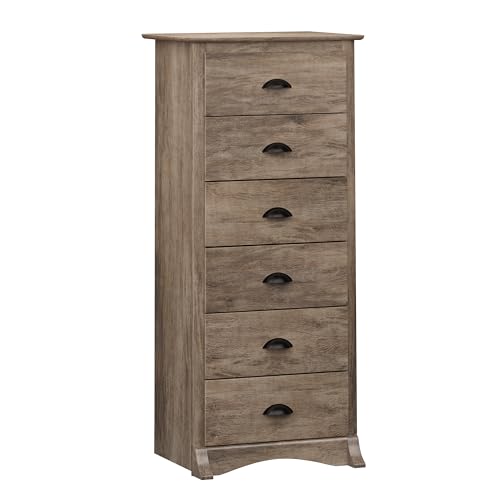 Prepac Sonoma 6 Drawer Dresser for Bedroom, Tall Chest of Drawers, Bedroom Furniture, Clothes Storage and Organizer, 19" D x 23.25" W x 52.75" H, Black