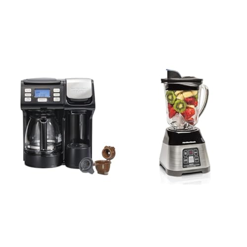 Hamilton Beach FlexBrew Trio 2-Way Coffee Maker, Compatible with K-Cup Pods or Grounds & Blender for Shakes and Smoothies with 5 Functions Including Auto Smoothie Cycle