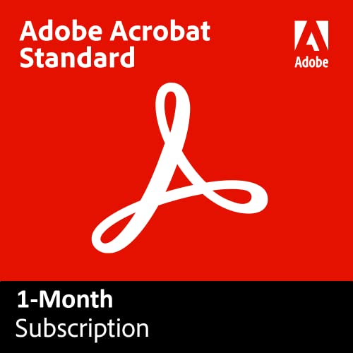 Adobe Acrobat Standard | 12-Month Subscription with Auto-Renewal | PDF Software | Convert, Edit, E-Sign, Protect |PC/Mac Download | Activation Required