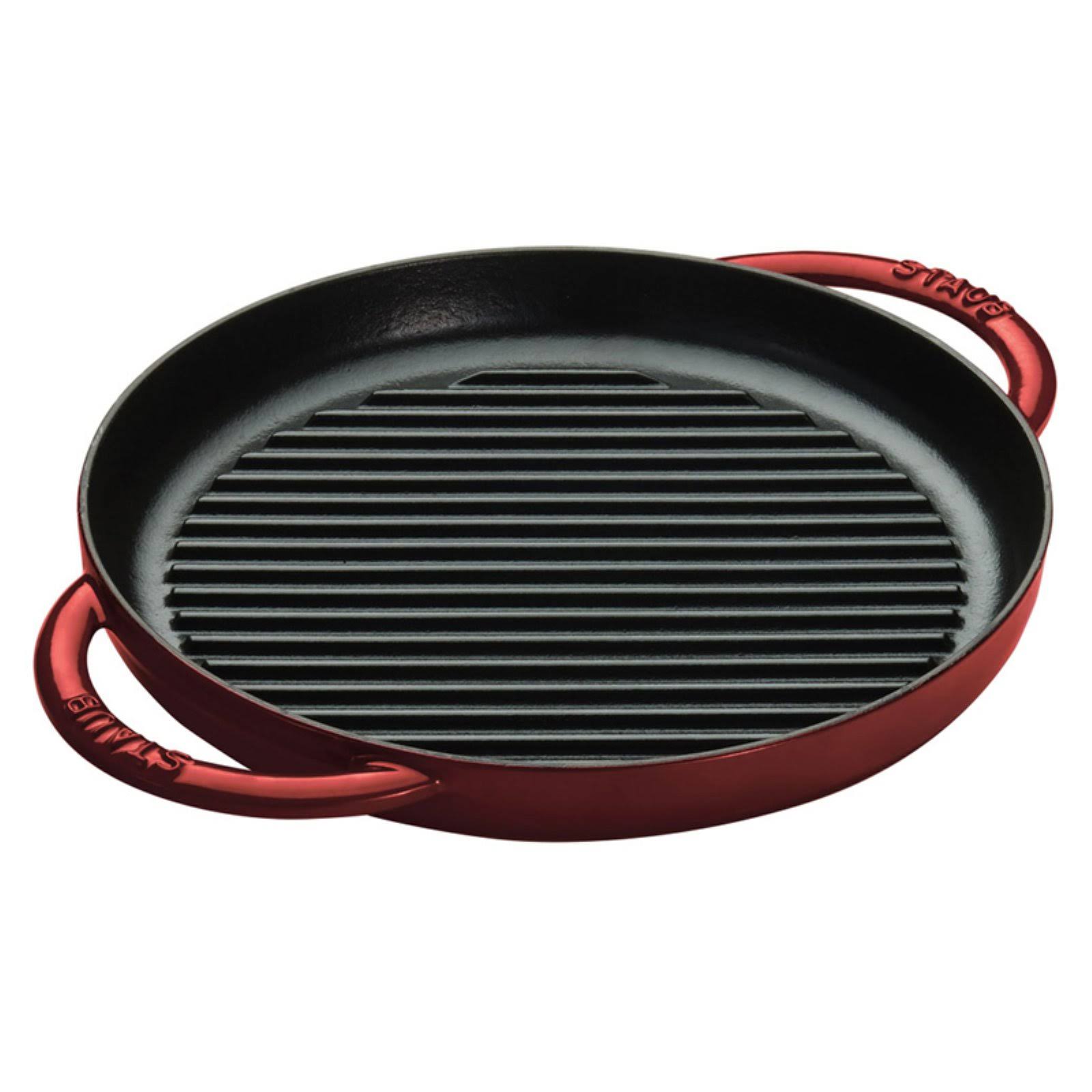 Staub 10x22 Cast Iron Pure Grill, Grenadine