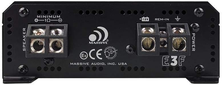 Massive Audio E3 - Car Audio 2,800 Watt Nano Edge Series, Monoblock Car Amplifier, Bass Boost, 1 Ohm Stable