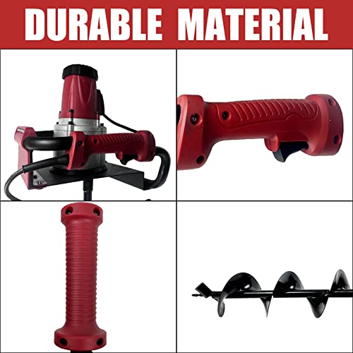 6-Inch & 4-Inch Auger Bit Earth Auger,1500W Electric Post-Hole Digger, Earth Auger Digging Drill, Ideal for Post Hole Digging, Drilling, Tree Planting