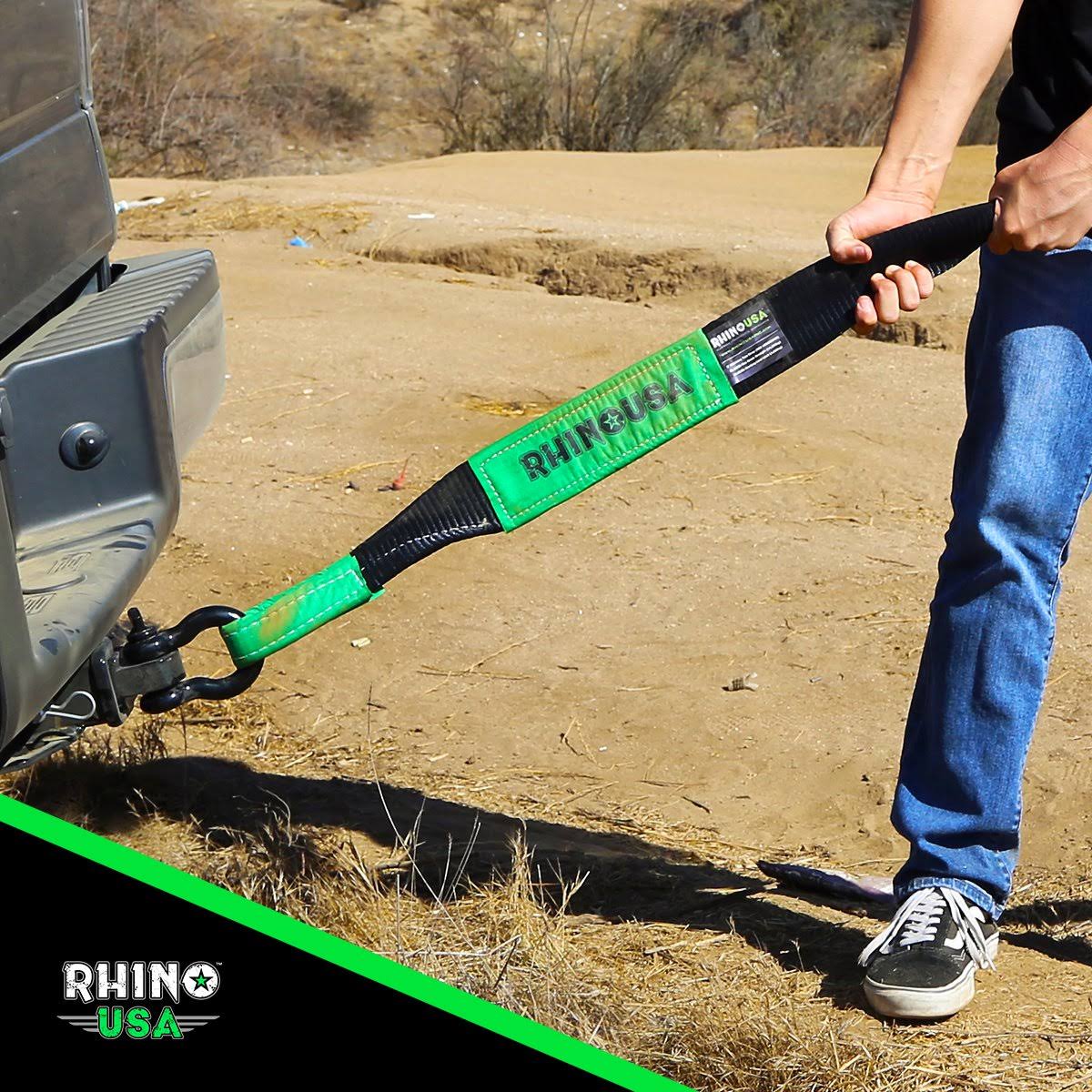 Rhino USA Combo Recovery Tow Strap 20ft u0026 Shackle Hitch Receiver
