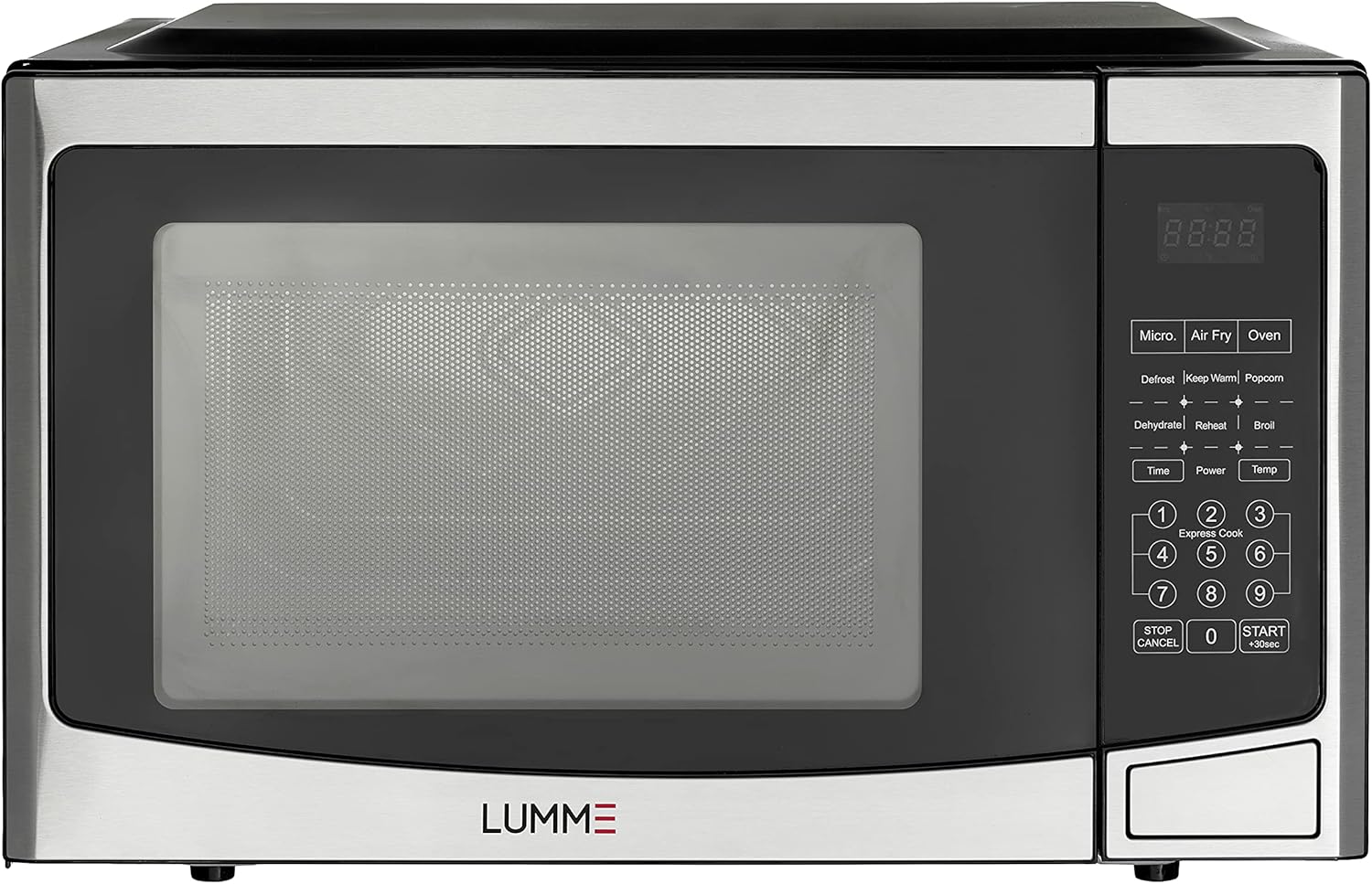 Lumme Microwave Air fryer Dehydrator Oven Toaster Combo Multifunction 4 in 1 Countertop Microwave 30L Stainless Steel 3 Accessories Included Large Capacity