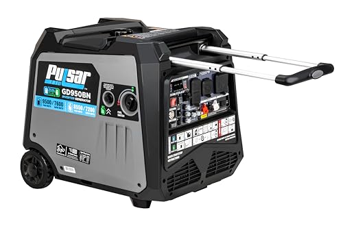 Pulsar 9500W Tri Fuel Gasoline Propane Natural Gas Portable Inverter Generator w/Remote Start & CO Sentry for Home Use GS95TiSCO