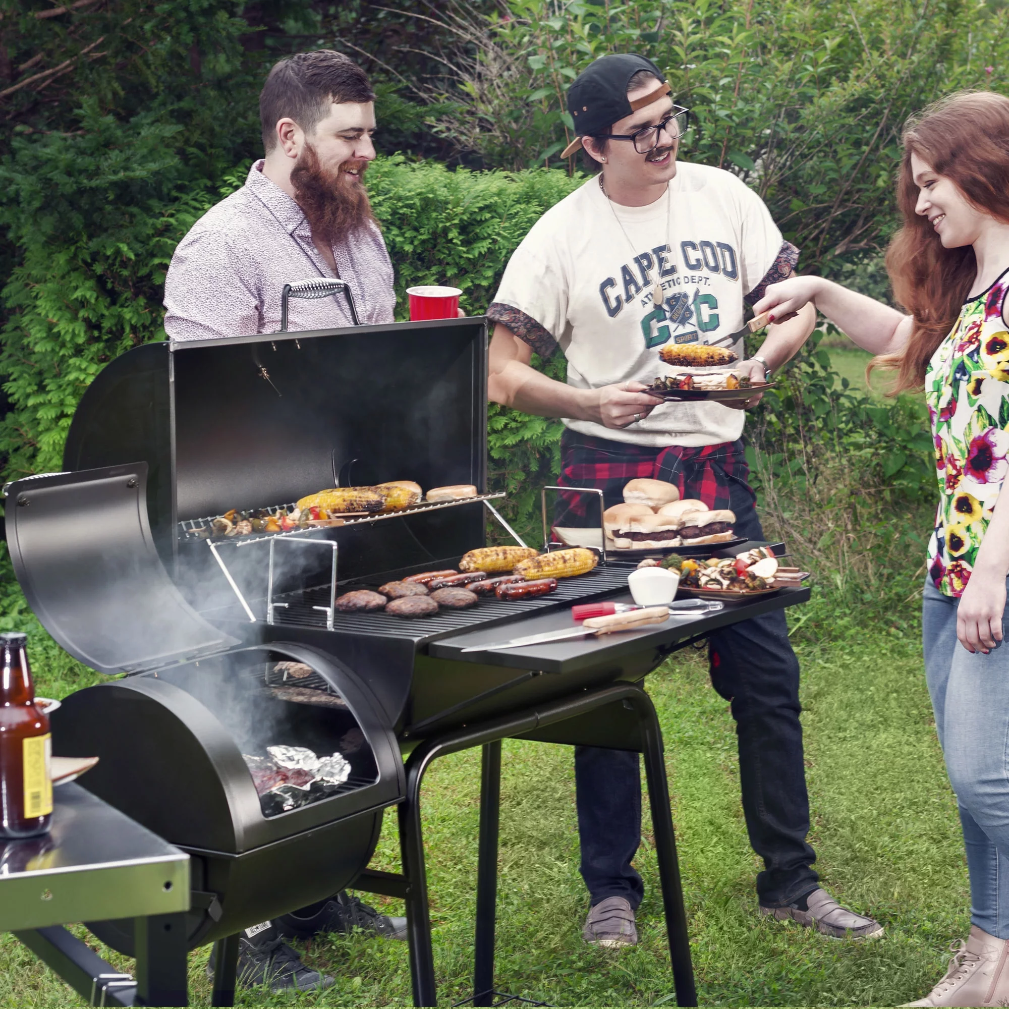 Royal Gourmet 30 CC1830S Steel Charcoal Grill with Offset Smoker