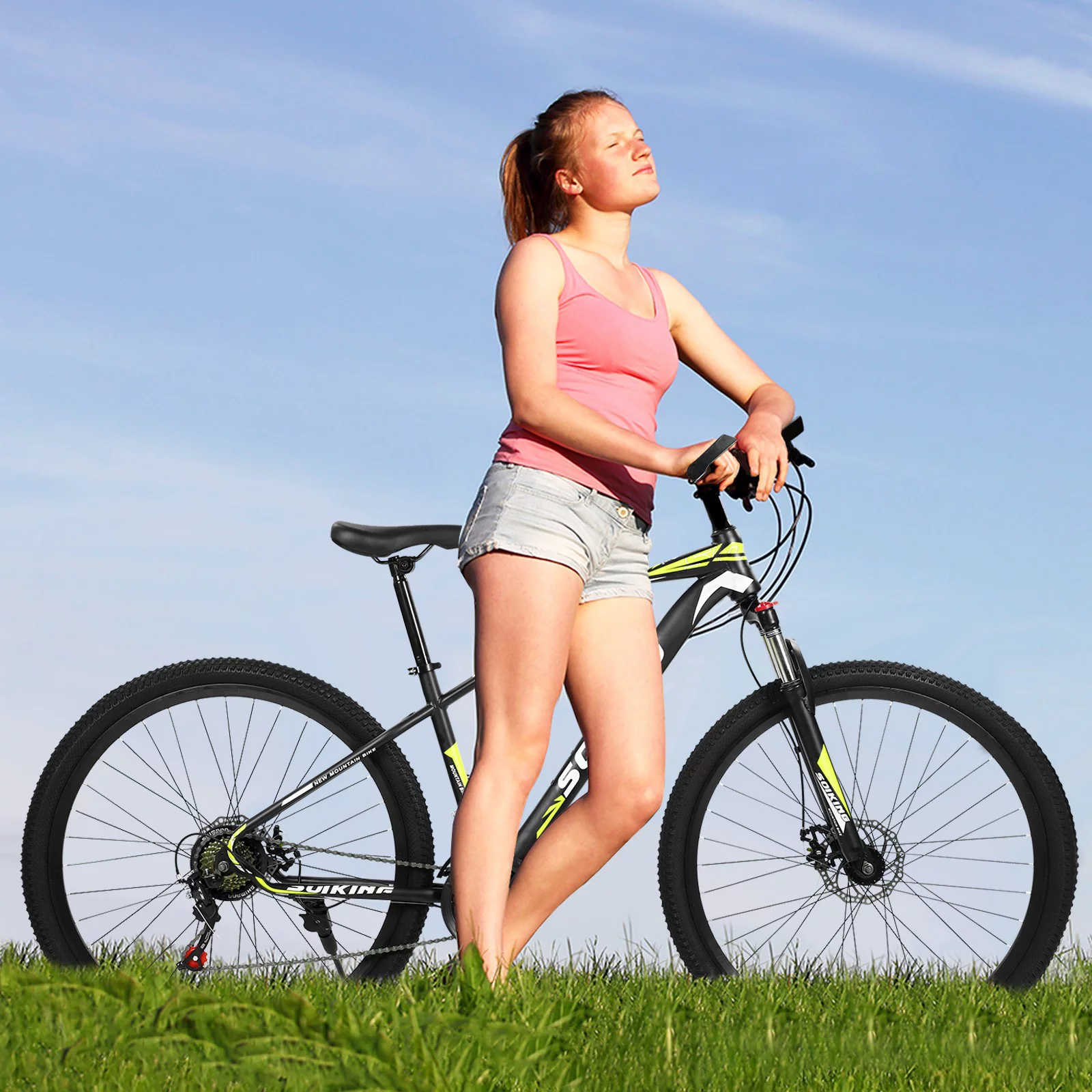 Guzom Adult Mountain Bikes- Mountain Bike 26-inch Outdoor Sports, 21-Speed , Suitable for Men and Women