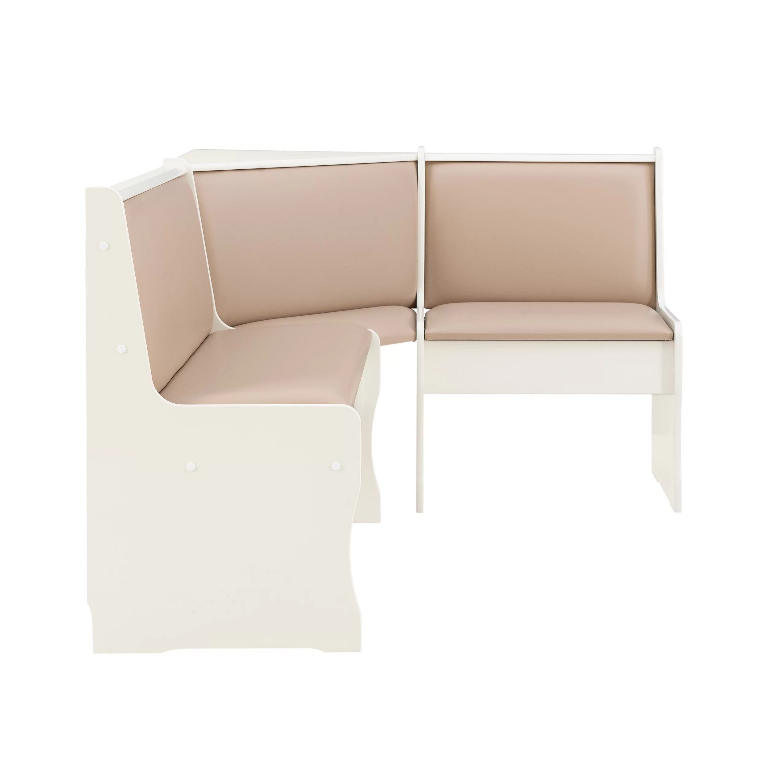 Linon Stella Dining Nook, Table, and Bench Set with Storage, Seats 5, Tan/Tan