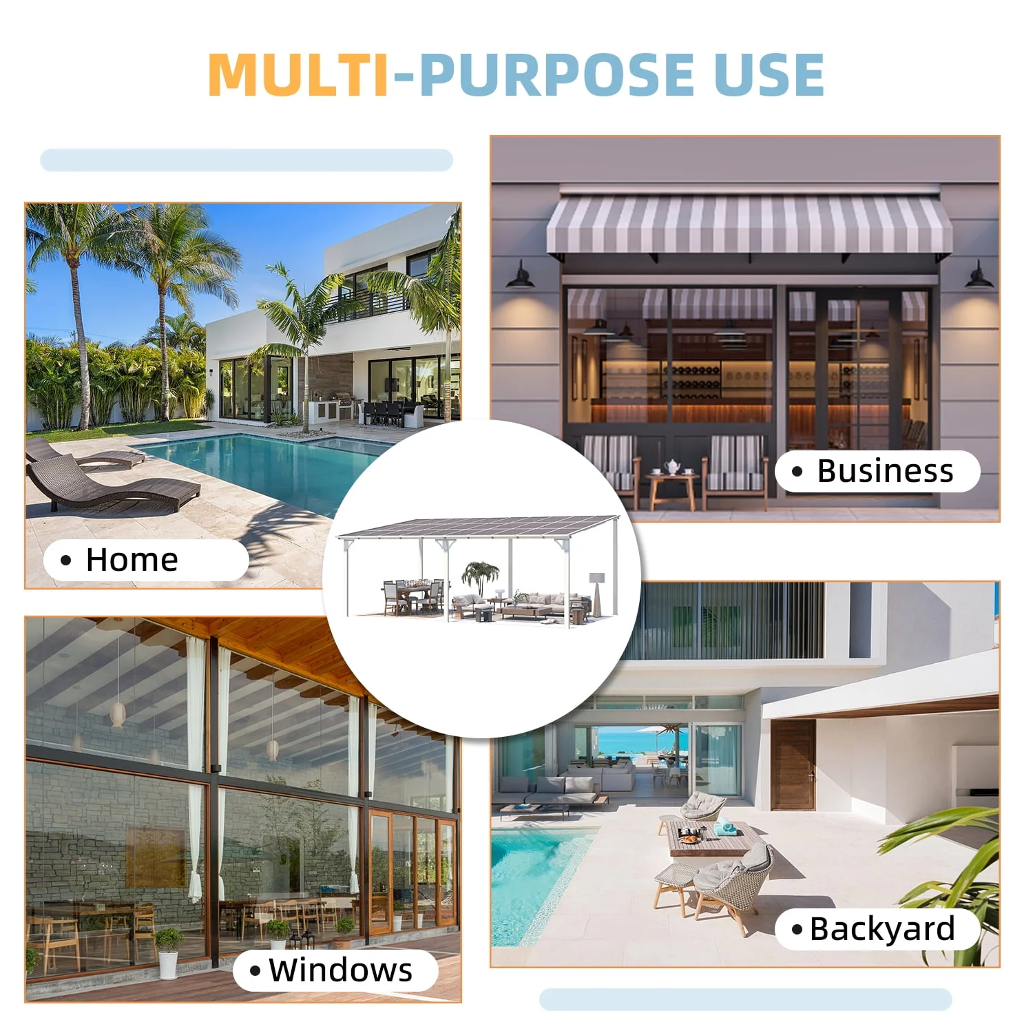 AECOJOY 10' x 14' Hardtop Gazebo Outdoor Aluminum Pergola for Garden, Patio, Backyard-Gray