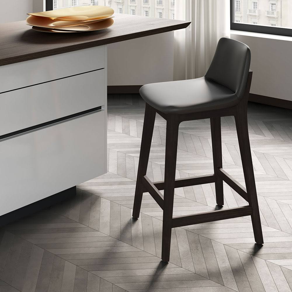 Modloft Mercer Counter Stool - Graphite Eco Leather