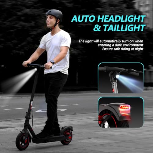 SISIGAD Electric Scooter Adults 10" Tires, 600W Peak Motor, Max 22 MPH Speed, 30 Miles Long Range, Portable Folding E-Scooter for Commuting with Dual Brakes, LCD Display APP Control