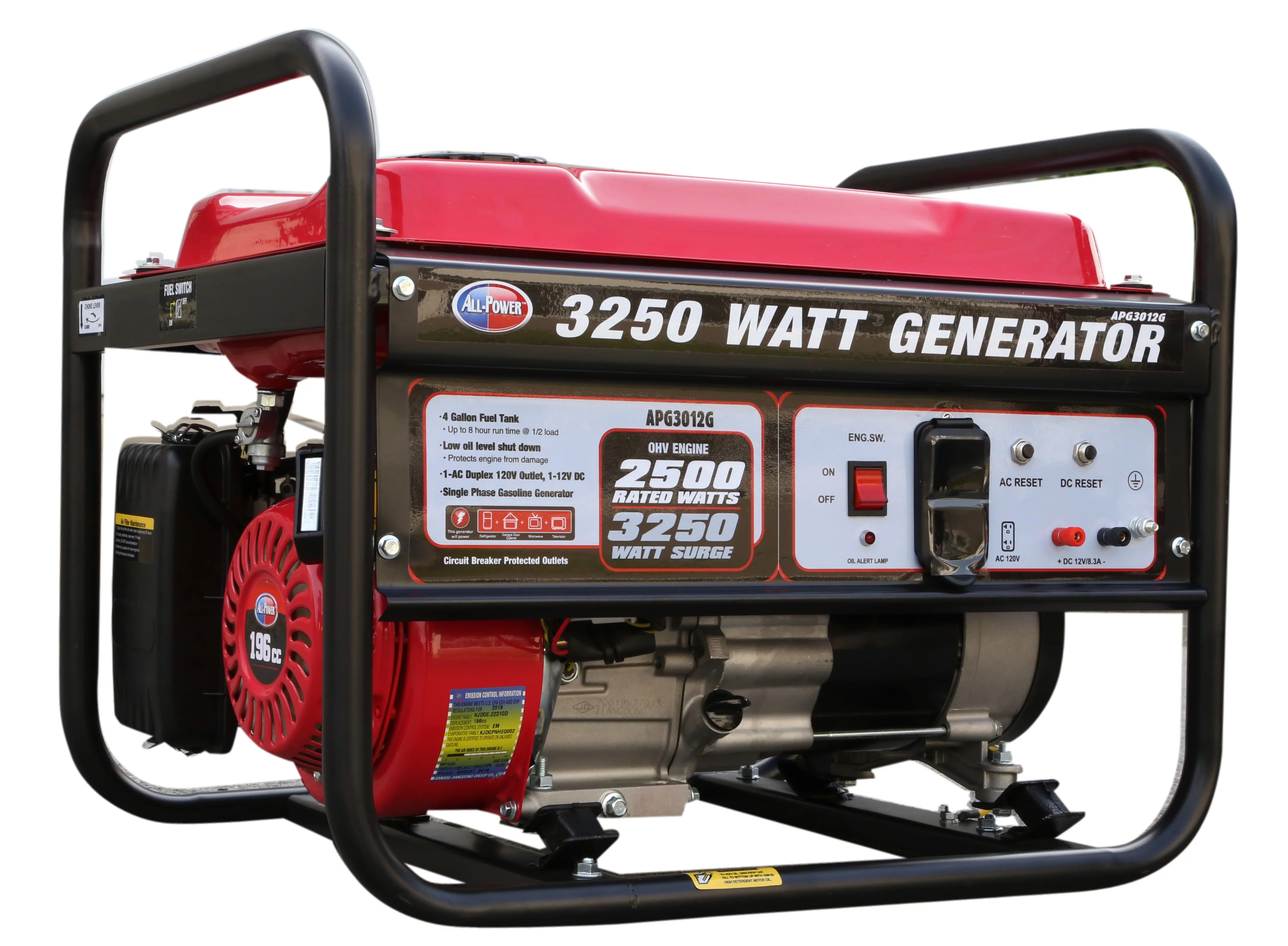 All Power 3250 Watt Portable Generator APG3012G, 3250W Gas Powered Generator for Home Power Backup, Hurricane Damage Restoration, EPA Certified - Curated Treasures Market