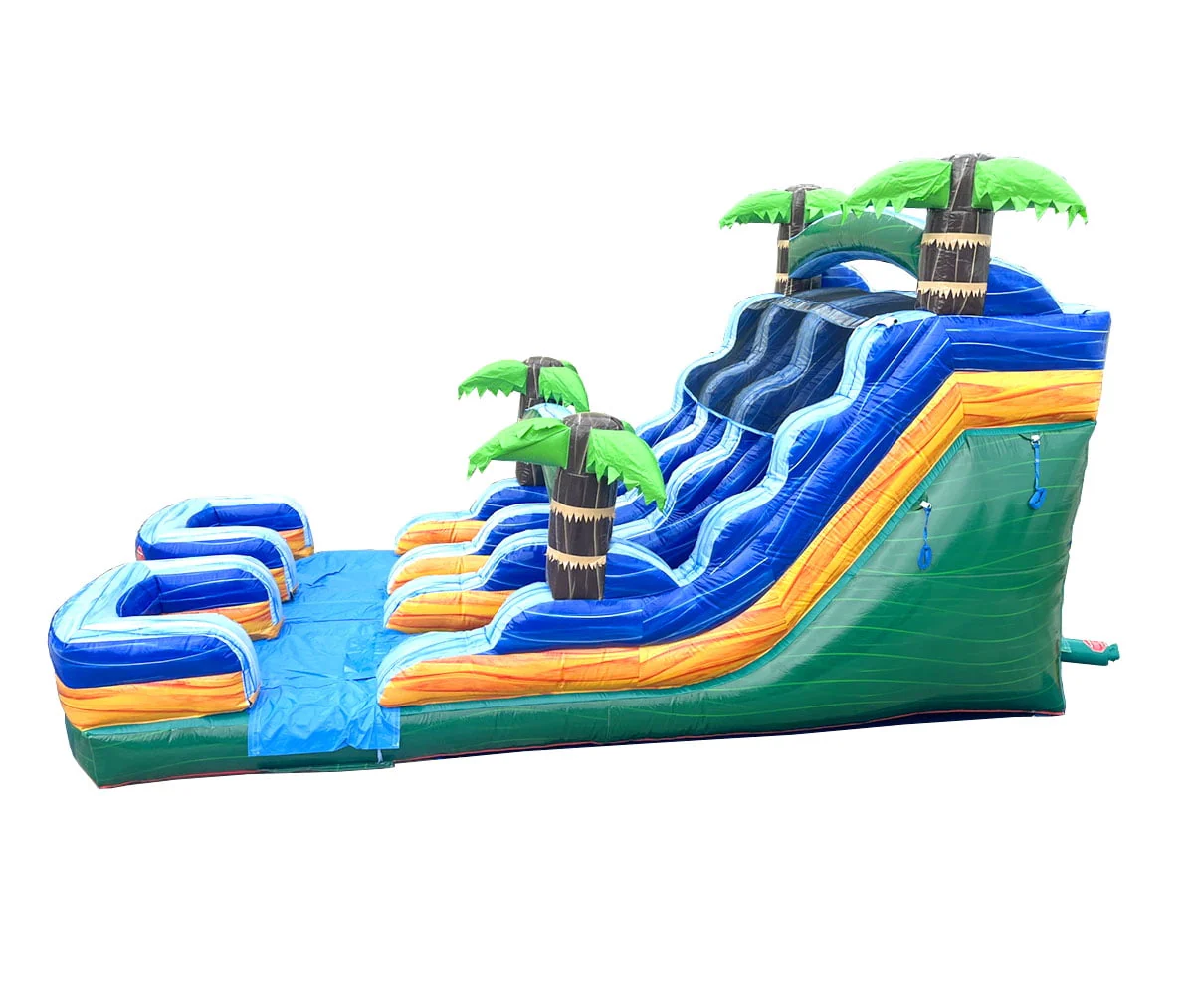 TentandTable Commercial Inflatable Water Slide, Rainbow Double Lane with Blower, 13'