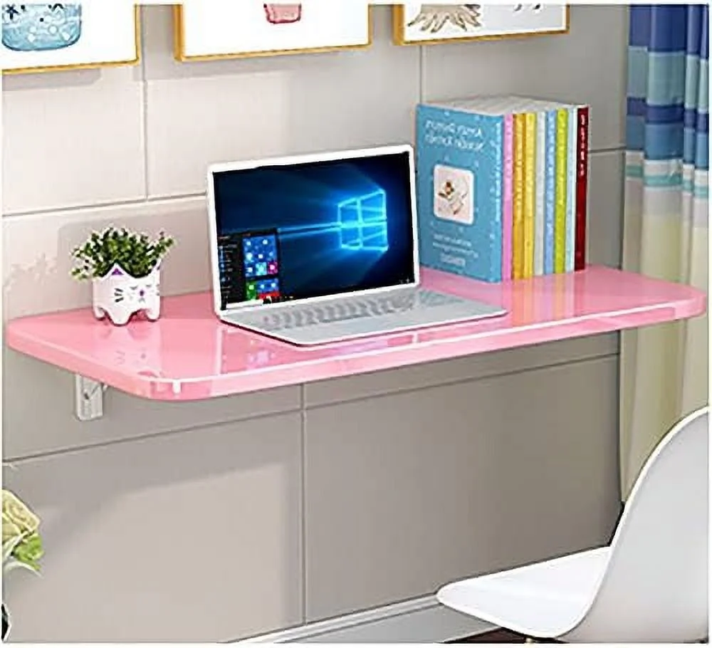 RUNFAYBIU Folding Wall-Mounted Drop-Leaf Table Wall Mounted Table Wall Mounted Folding Table Wall Mount Table Kitchen &amp; Dining Table Desk Computer Desk Trestle Desk 80x30cm/31x12in Wh