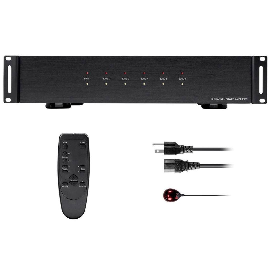 Monoprice 6 Zone Home Audio Multizone - 12 Channel Amplifier with RS232 and 70V and 4-Ohm Output